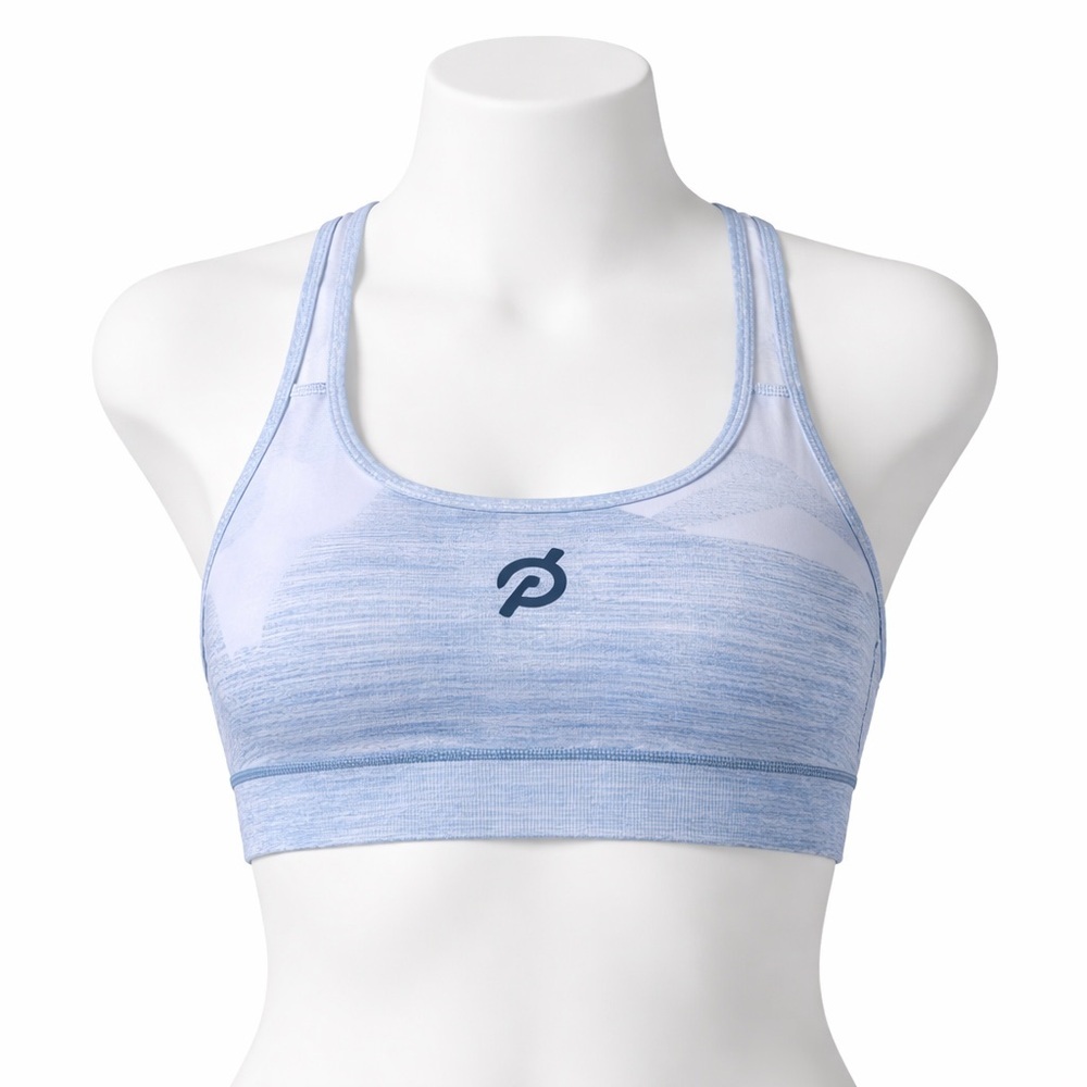 Size XL Peloton WITH Women’s Strappy Sports Bra Blue White Athletic Gym Yoga